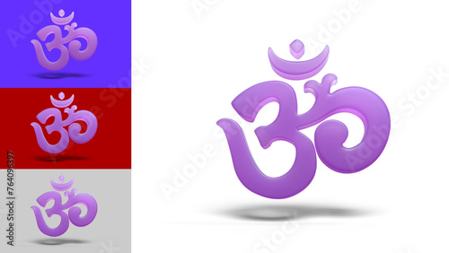 AUM violet sur fond transparent, son hindou photo