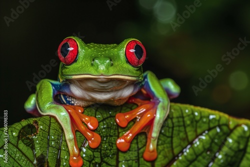 Close-up portrait of a Red-eyed Tree Frog
