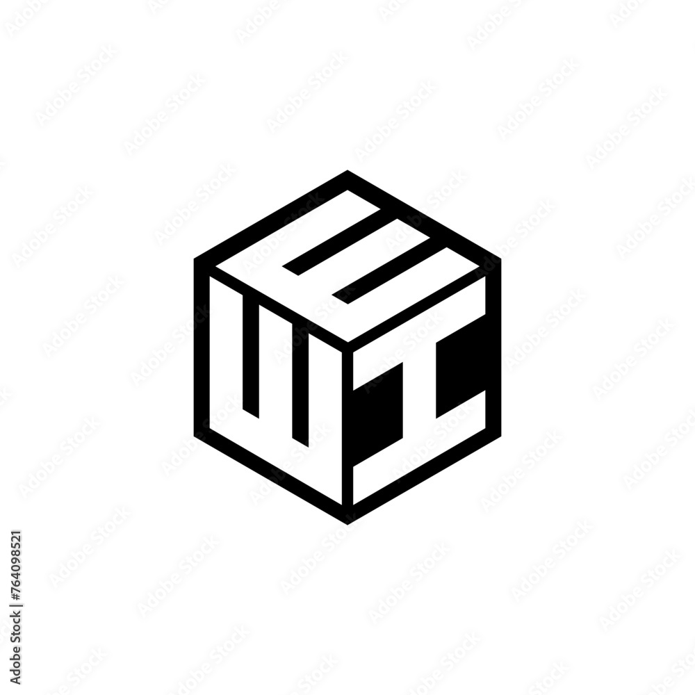 WIE letter logo design with white background in illustrator, cube logo, vector logo, modern alphabet font overlap style. calligraphy designs for logo, Poster, Invitation, etc. - obrazy, fototapety, plakaty 
