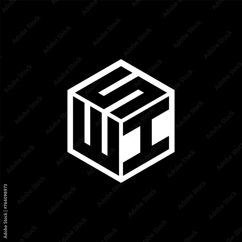 WIS letter logo design with black background in illustrator, cube logo, vector logo, modern alphabet font overlap style. calligraphy designs for logo, Poster, Invitation, etc. - obrazy, fototapety, plakaty 