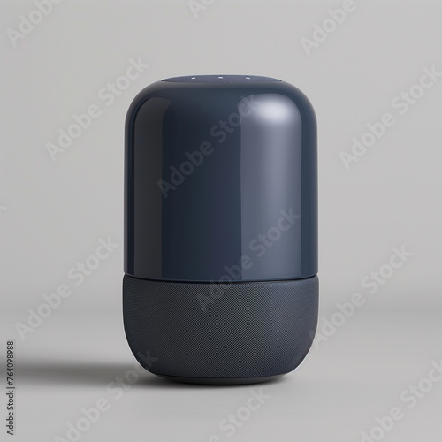 Product design dark blue smart speaker on a gray background 04
 photo