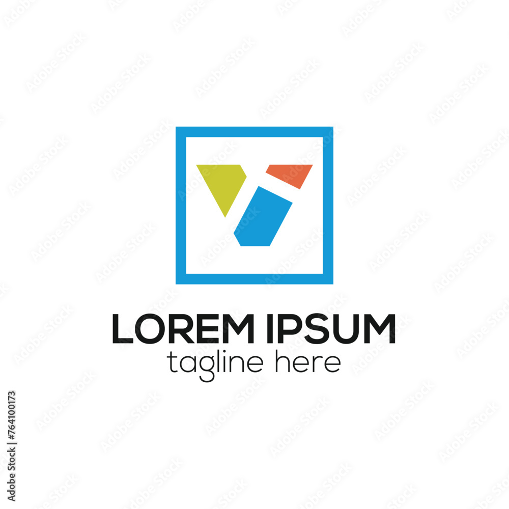 Fototapeta premium Modern V letter abstract logo design concept isolated vector template illustration