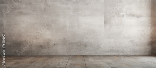 Capturing a detailed close-up of a room featuring a solid concrete wall and a smooth floor surface