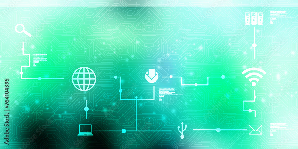 Naklejka premium 2d rendering technology background illustration