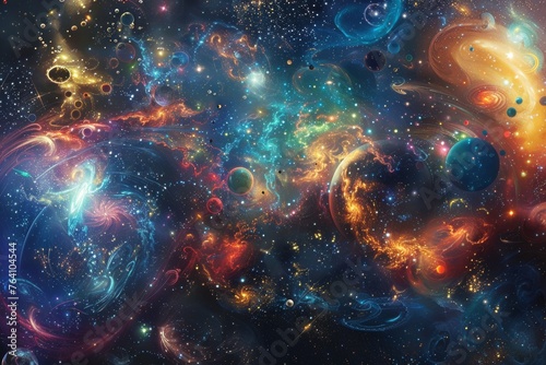 mesmerizing display of cosmic beauty as planets  stars  and galaxies dances..
