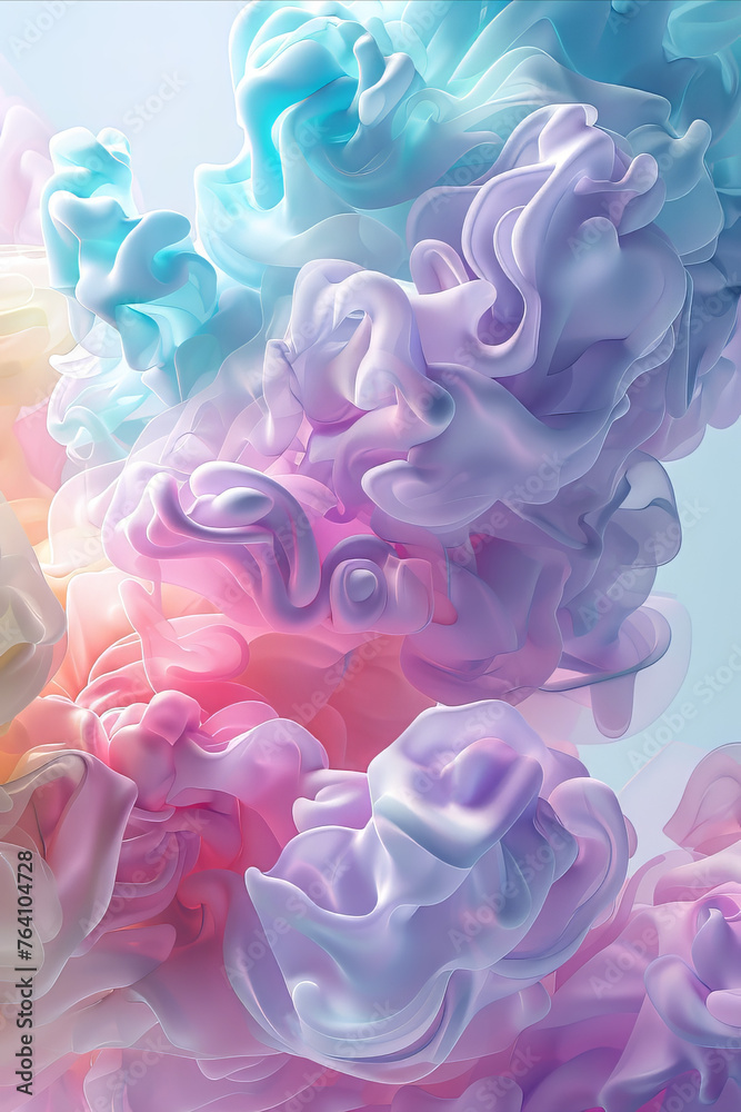 Fototapeta premium Abstract Minimalist Liquid Fluid Curves and Flows