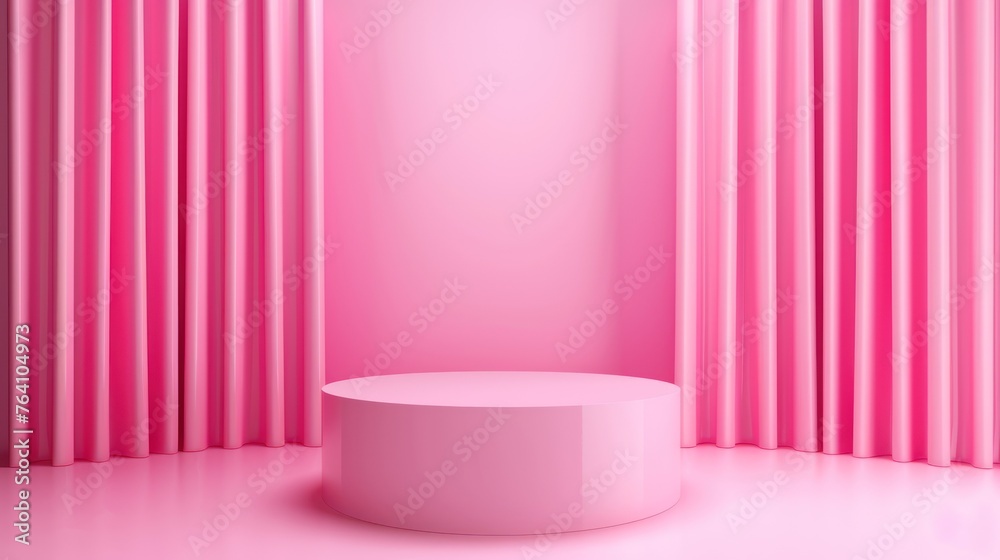 Pink podium for product display Pink podium for product display