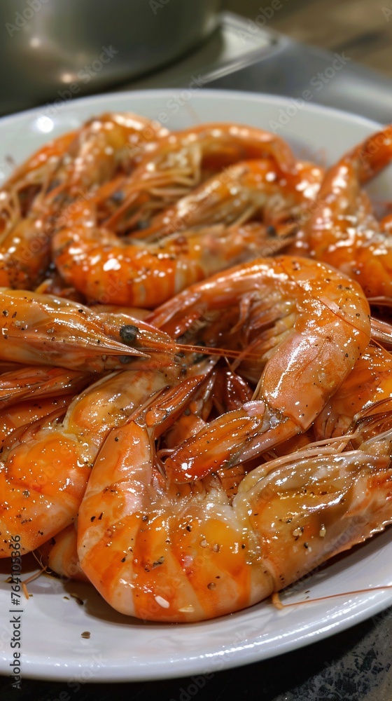 Simple yet exquisite boiled shrimp their natural flavor enhanced by just a hint of salt Simple yet exquisite boiled shrimp their natural flavor enhanced by just a hint of salt
