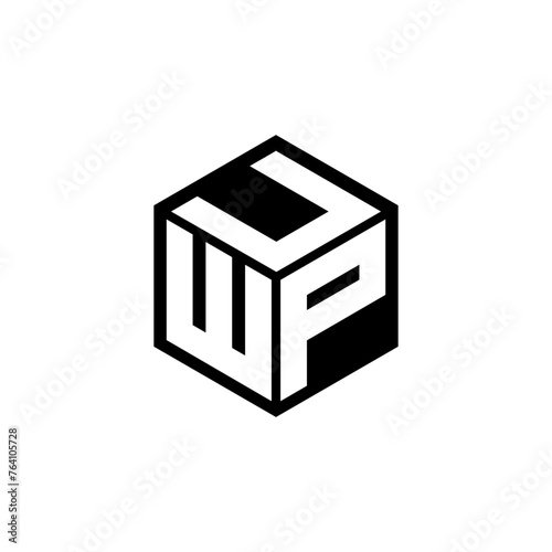 WPU letter logo design with white background in illustrator, cube logo, vector logo, modern alphabet font overlap style. calligraphy designs for logo, Poster, Invitation, etc. photo