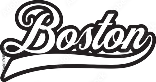 Boston Word Retro Style