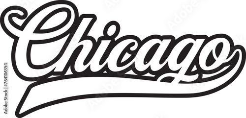 Chicago Word Retro Style