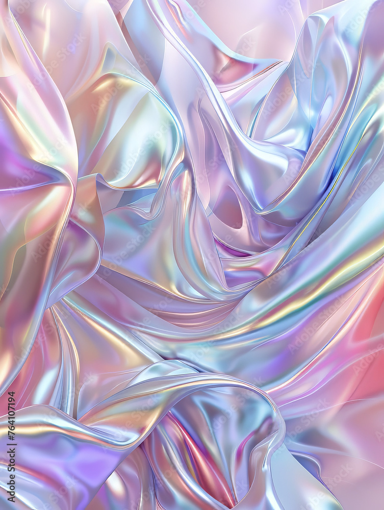 Abstract Fluid Liquid Shapes in Pastel Colours