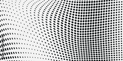Abstract halftone wave dotted background. Futuristic twisted grunge pattern  dot  circles