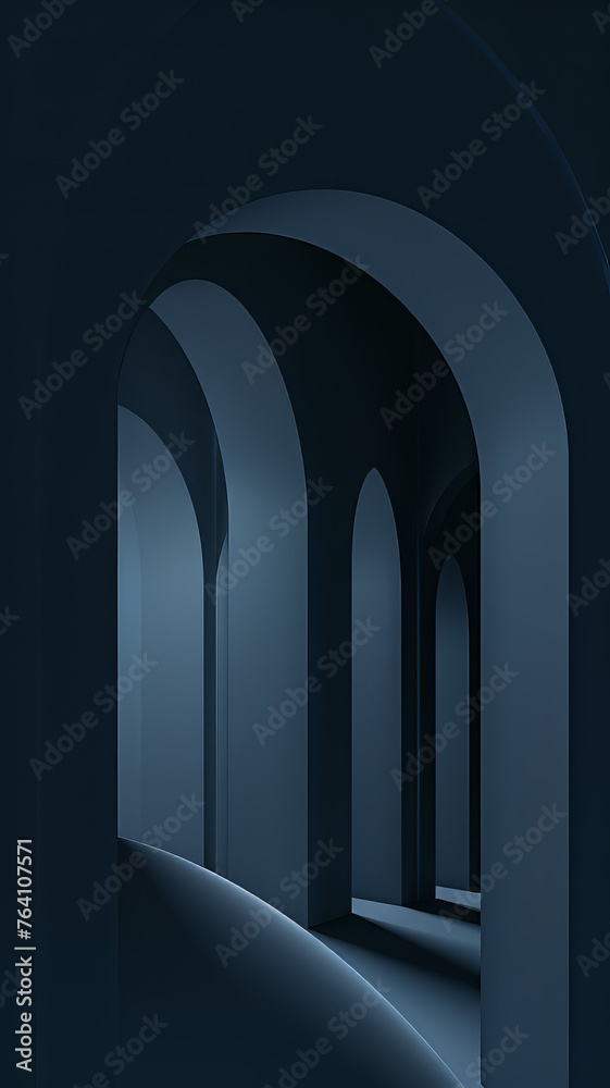 black abstract minimalistic background,architecture elements, blue gradient,