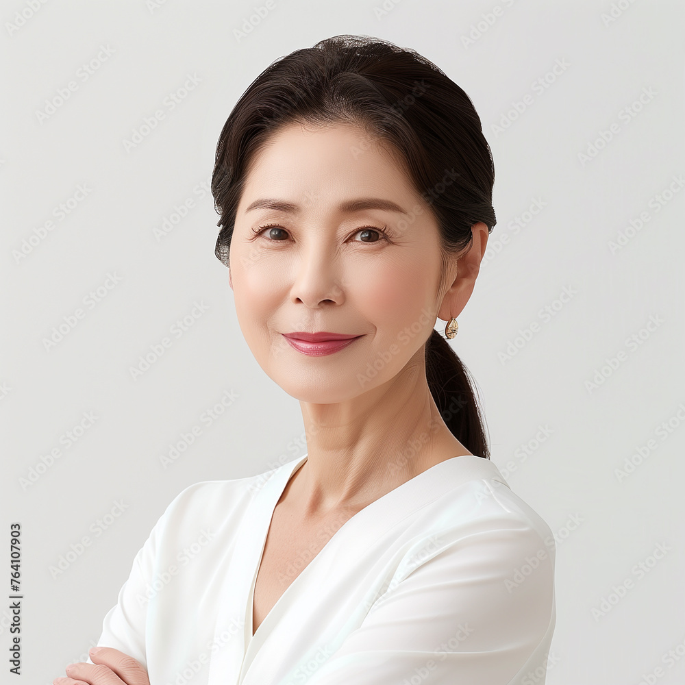 A South Korean woman middle-aged Looking at the camera 02 A South Korean woman middle-aged Looking at the camera 02