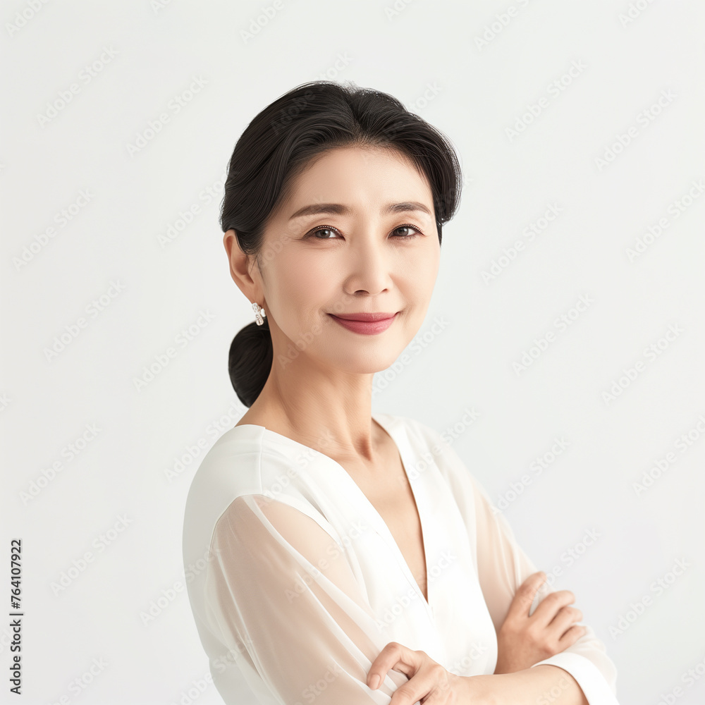 A South Korean woman middle-aged Looking at the camera 01 A South Korean woman middle-aged Looking at the camera 01