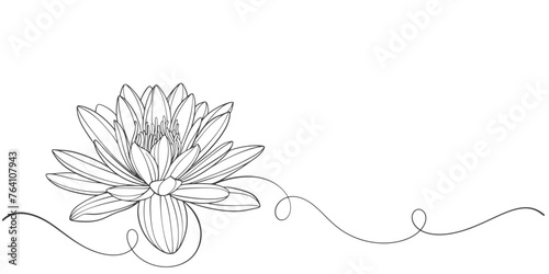 Golden lotus line art vector illustration, vesak day element design