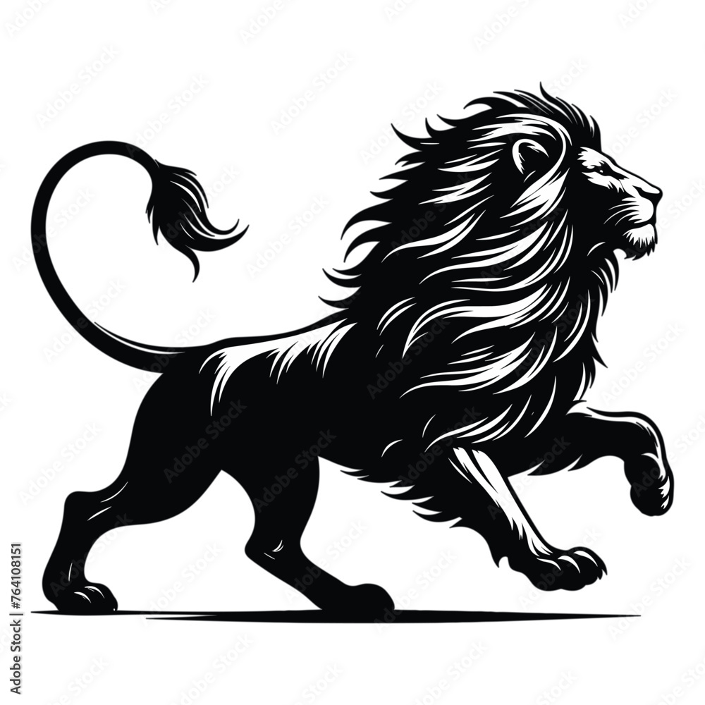 Fototapeta premium silhouette of Lion running vector