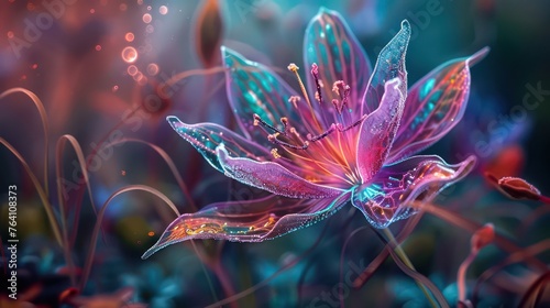 Resembling a fantasy, a vibrant and translucent flower of love blooms wildly in the wild.         © Matthew