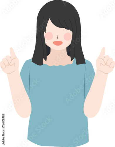 faceless character pointing gesture clipart