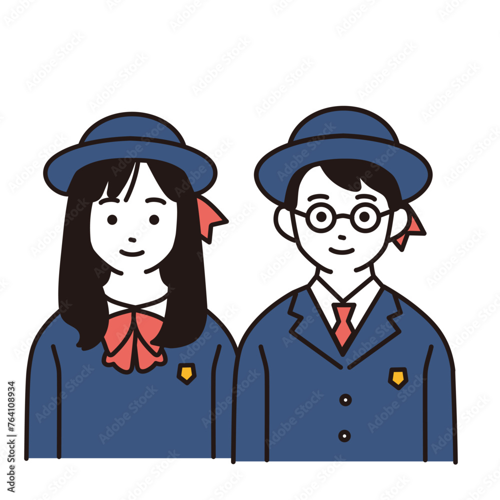 制服を着た小学生のシンプルなイラスト 正面向き上半身
制服を着た小学生のシンプルなイラスト 正面向き上半身