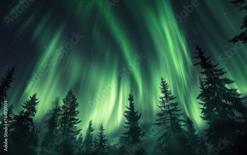 Beautiful dancing aurora in the night sky © Matthew