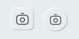 Camera line icon in neomorphic design style. Capture buttons signs vector illustration.