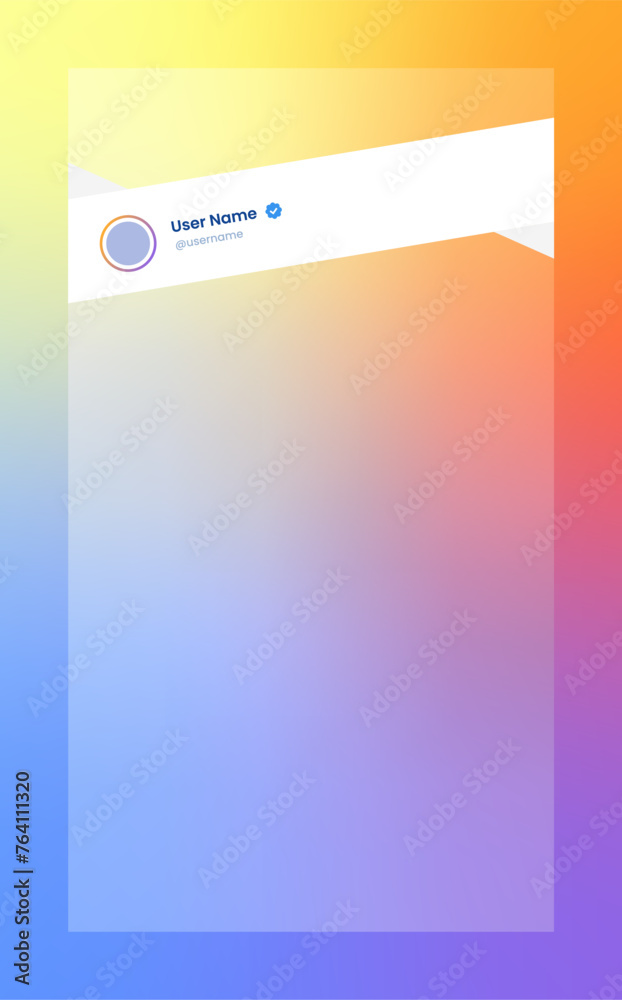 Obraz premium Vertical story template in gradient colors. Social media frame vector illustration.