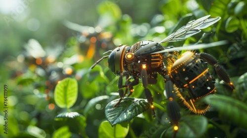 Future vision of solar powered robotic bees pollinating urban gardens © MAY