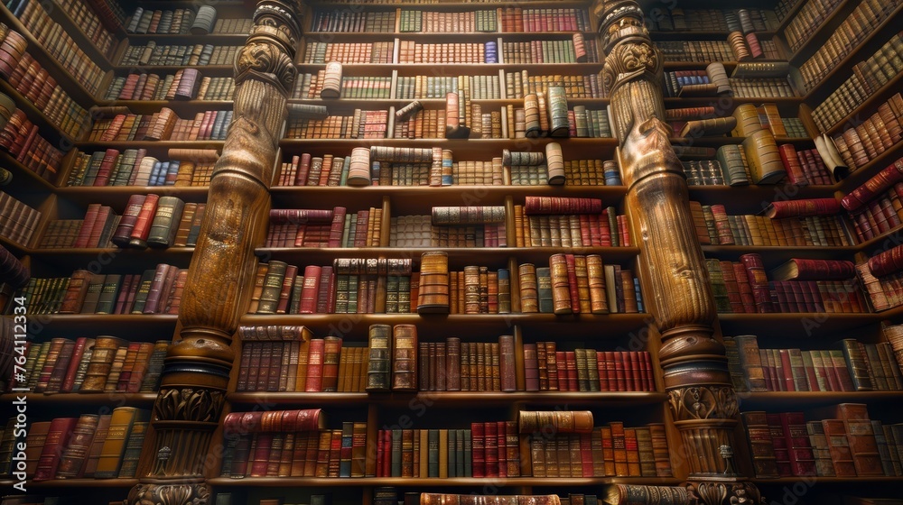 Knowledge: A library is filled with books Knowledge: A library is filled with books
