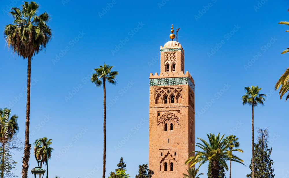 Fototapeta premium The Koutoubia Mosque minaret in Marrakech