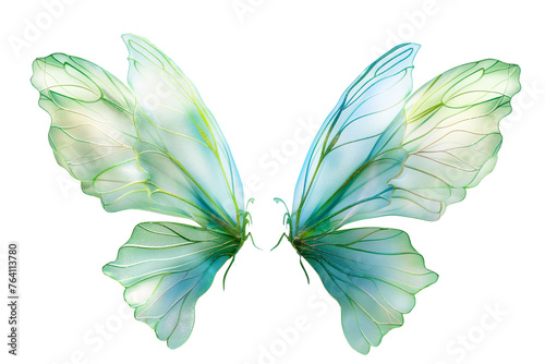 A pair of fantasy fairy wings isolated on a transparent background