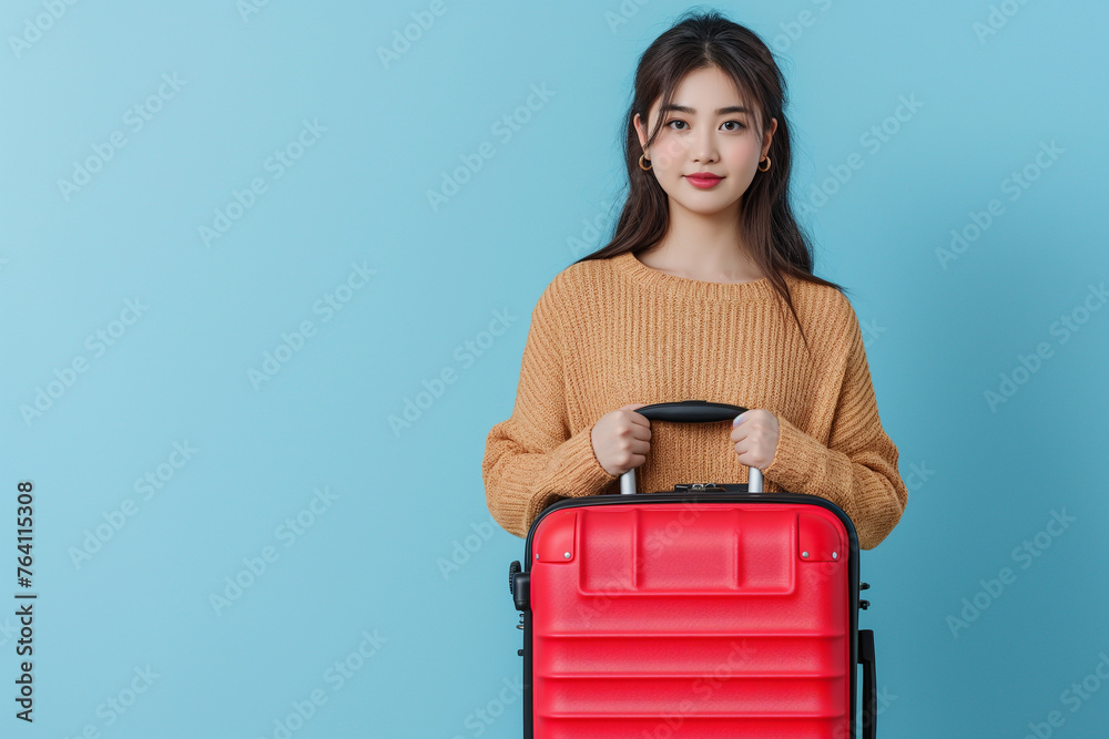 teenager with bag Prepare to travel Mix casual fashion with style. teenager with bag Prepare to travel Mix casual fashion with style.