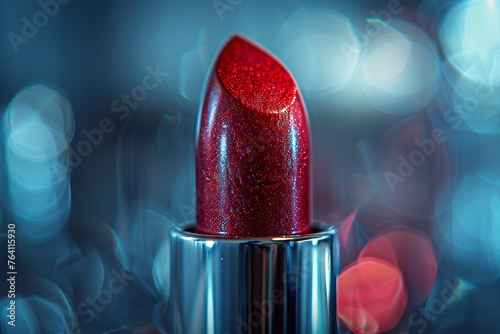Professional Lipstick Product Image with Copy Space on Simple Background