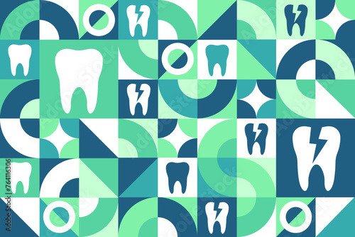 Obraz na płótnie National Toothache Day. February 9. Seamless geometric pattern. Template for background, banner, card, poster. Vector EPS10 illustration. w salonie