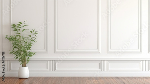 modern house room minimal white wall flower empty copy space background ai visual concept photo