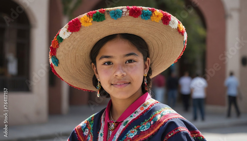 Photo Of Teen In Traditional Mexican Attire © Pixel Matrix