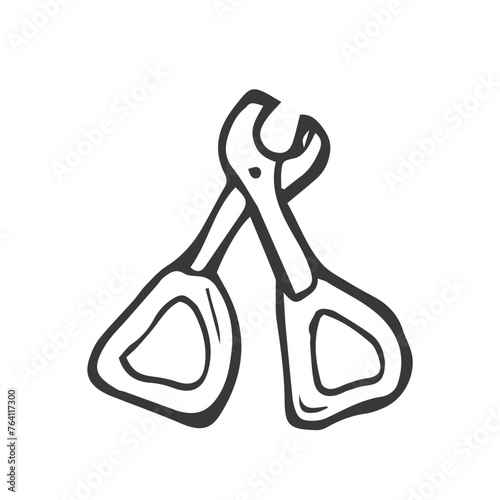 Pet claw clippers vector icon. Nail cutters for dogs, cats. Animal grooming scissors. Simple doodle, sketch.
