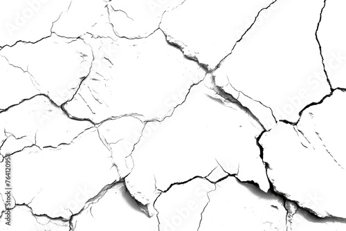 Crack texture lines isolated on transparent background photo