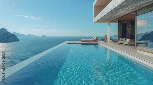 A luxury villa with an infinity pool that merges with the horizon © Gefo