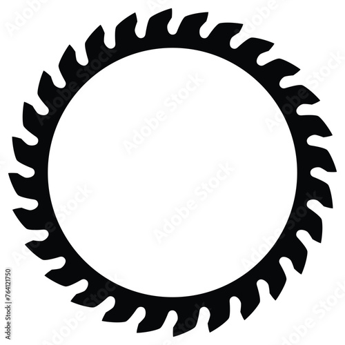 circular saw blade. Vector with whole sawblade. Illustration with empty clean background inside.