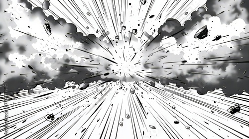 Modern 10 EPS file with comic book speed lines isolated on white background. Action frames, explosion backgrounds, superheroes, pop art.