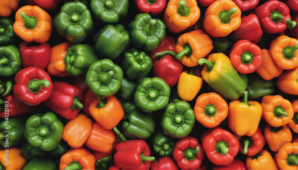 Photo Of Red, Orange, And Green Bell Peppers For Cinco De Mayo Photo Of Red, Orange, And Green Bell Peppers For Cinco De Mayo
