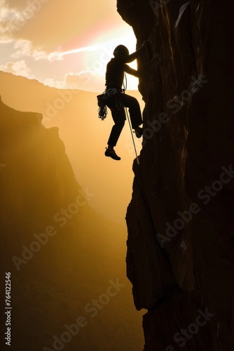 A rock climber in Grand Canyon.