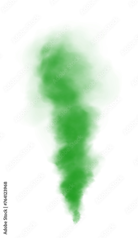 Naklejka premium Green fog in slow motion. Realistic atmospheric green smoke. Red fume slowly floating rises up. PNG. 