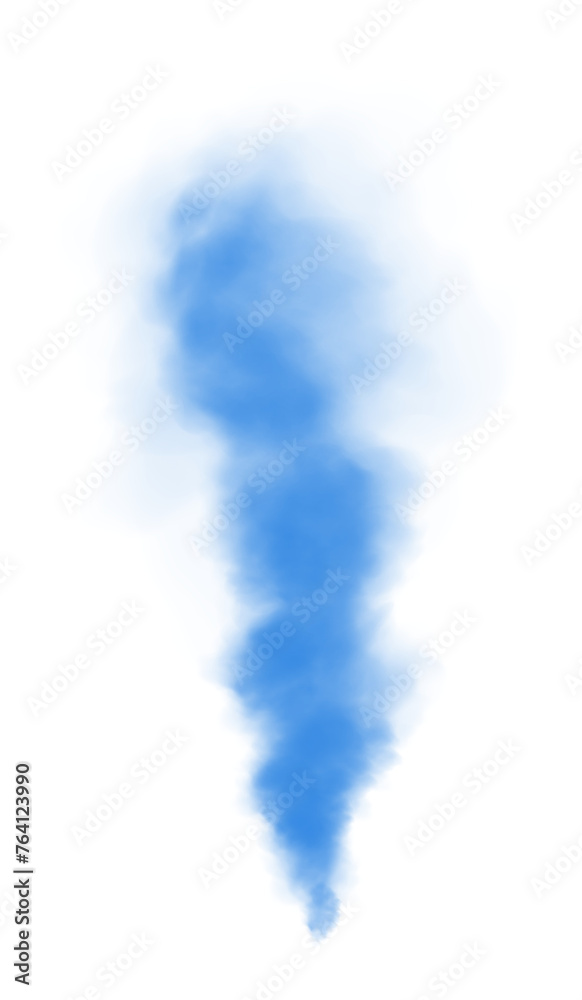 Naklejka premium Blue fog in slow motion. Realistic atmospheric blue smoke. Red fume slowly floating rises up. PNG.