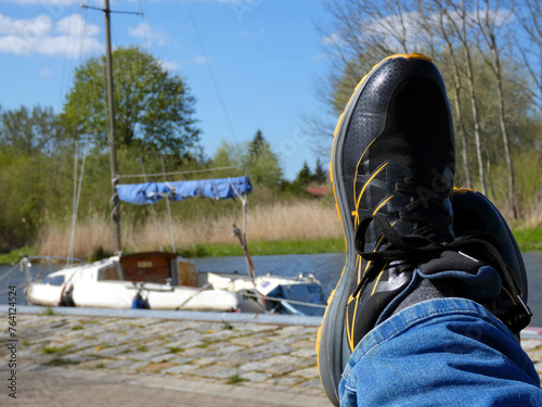 Relaxing at the Damgarten marina (Germany) photo