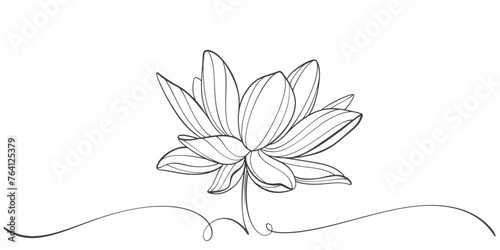 Golden lotus line art vector illustration, vesak day element design