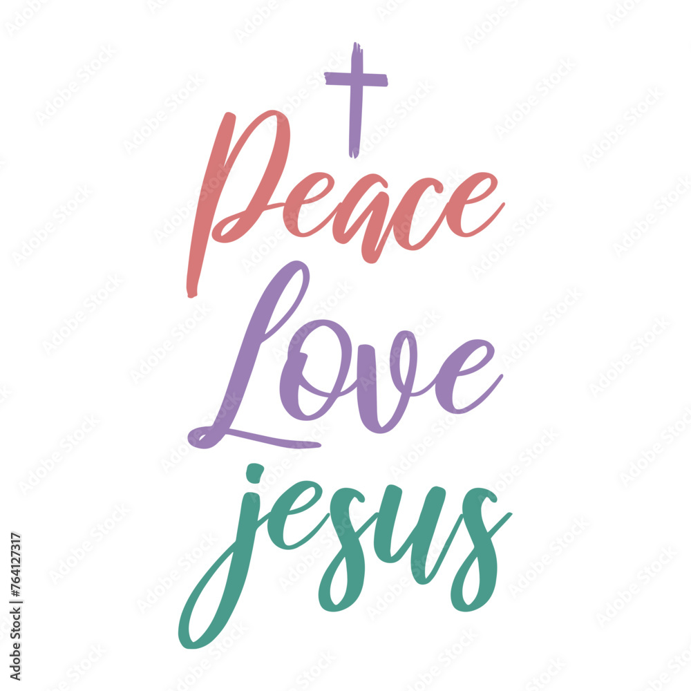 Peace Love Jesus Svg
