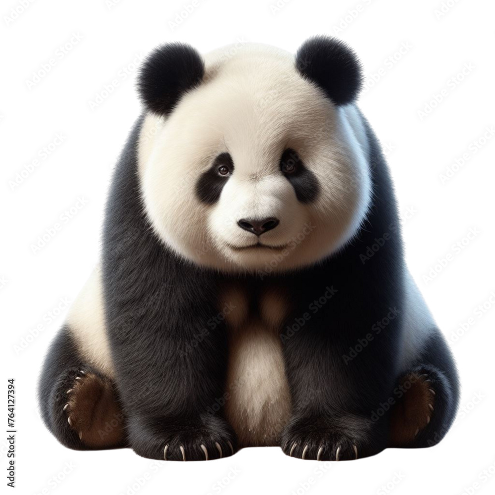 Adorable Panda on Transparent Background: Perfect for Design Projects